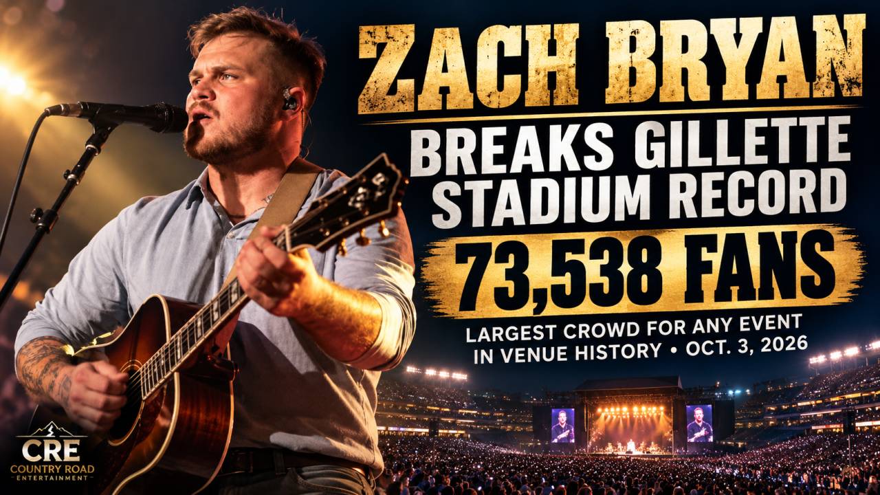 Zach Bryan Breaks Gillette Stadium Attendance Record With 73,538 Fans